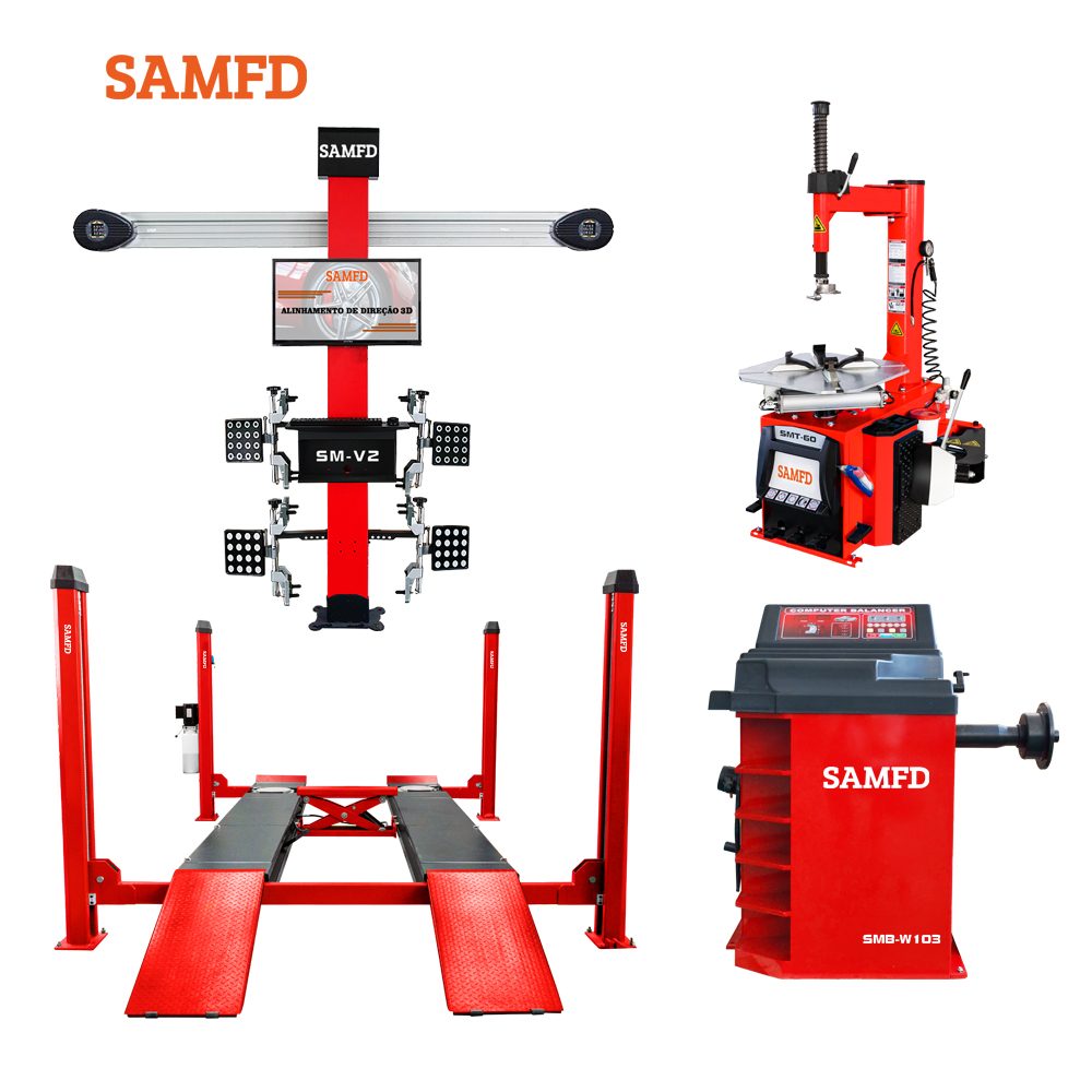 Wheel Alignment Machine - 3Dホイールアライメントマシン、カーリフト、タイヤチェンジャー、ホイールバランサーのコンボセット、タイヤ交換機とホイールバランサー