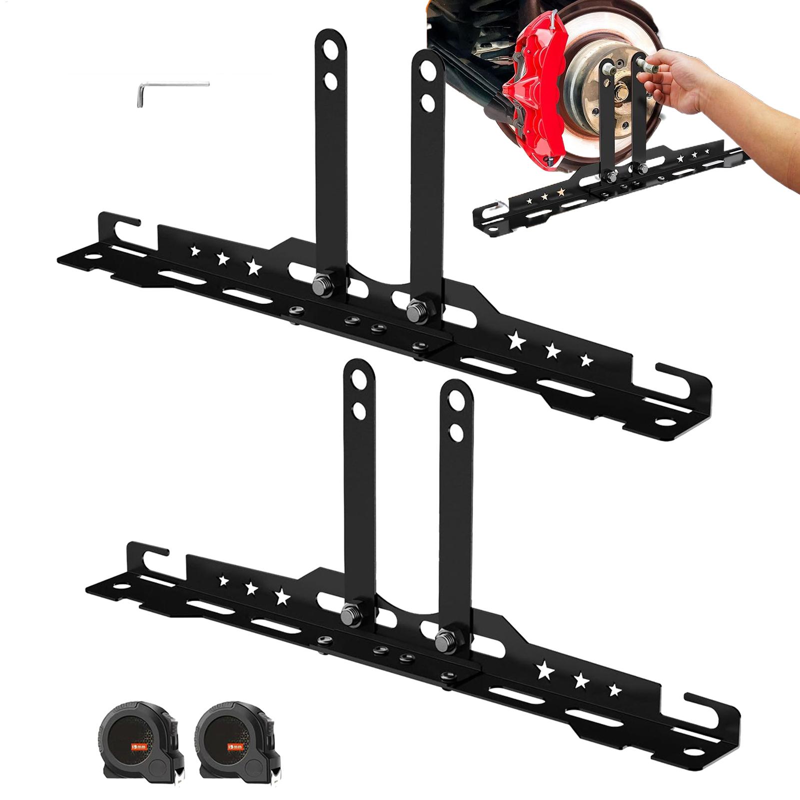 Wheel Alignment Machine - 2個入り 車輪アライメントツール 2本の測定テープ付き 調整可能な自動車ホイールレベリングアライナー ヘビーデューティーホイールバランシングプレート